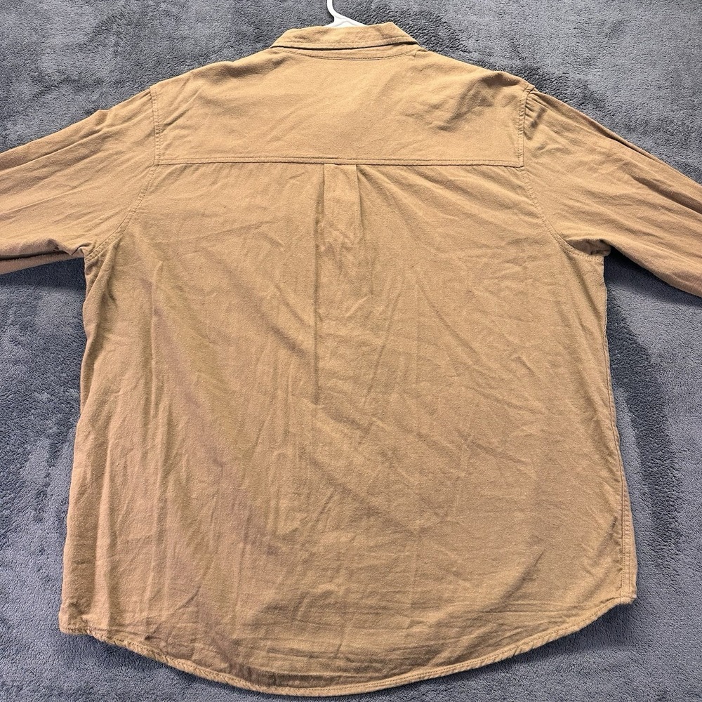 Field & Stream Flannel Shirt Mens 2XL Tan Brown Cotton Button Down Long Sleeve - Picture 6 of 10